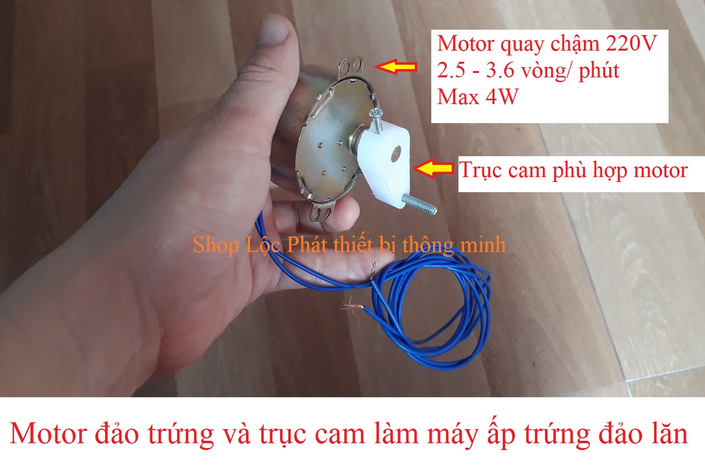 Motor đảo trứng và trục cam làm máy ấp đảo lăn chuẩn MO-TC