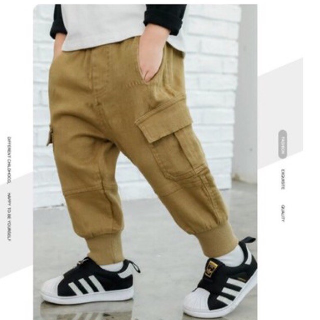 Quần Kaki Jogger Túi Hộp Sành Điệu Cho Bé (19-30Kg)