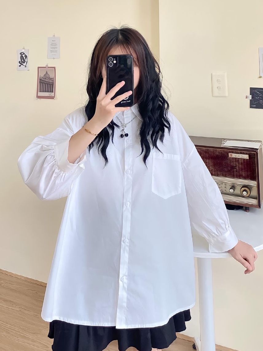 &Aacute;o sơ mi trắng tay bồng, &aacute;o sơ mi unisex, sơ mi d&agrave;i tay nữ, &aacute;o sơ mi nữ,sơ mi h&agrave;n quốc, LEVERMART, sơ mi trơn, sơ mi đi học, sơ mi học sinh, sơ mi kiểu, sơ mi unisex from tộng, sơ mi nữ, sơ mi croptop