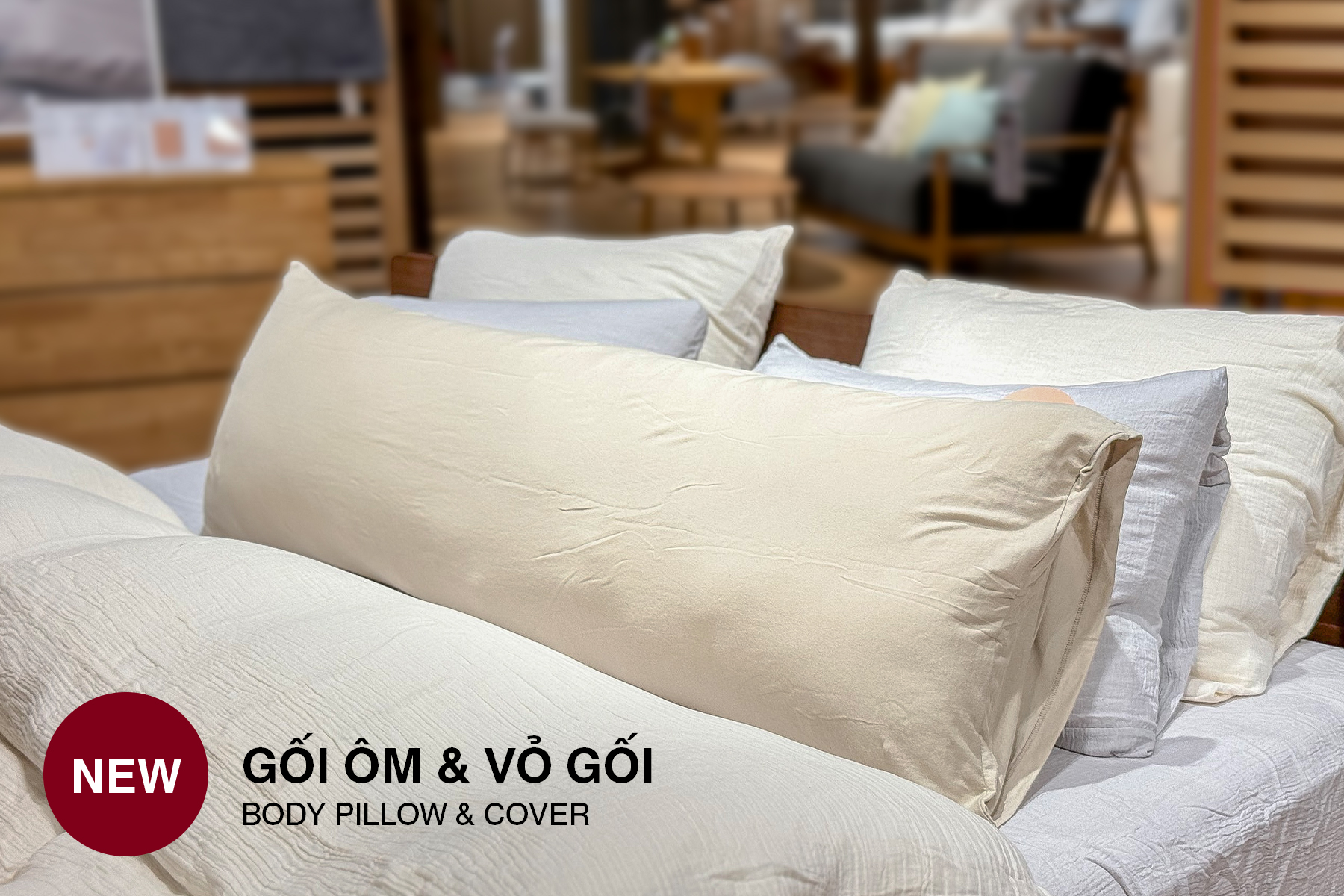 MUJI VỎ GỐI ÔM COTTON JERSEY