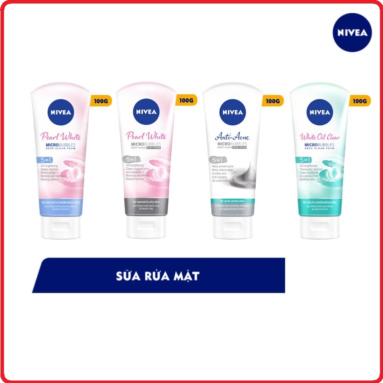 Sữa rửa mặt nivea nữ tuýp