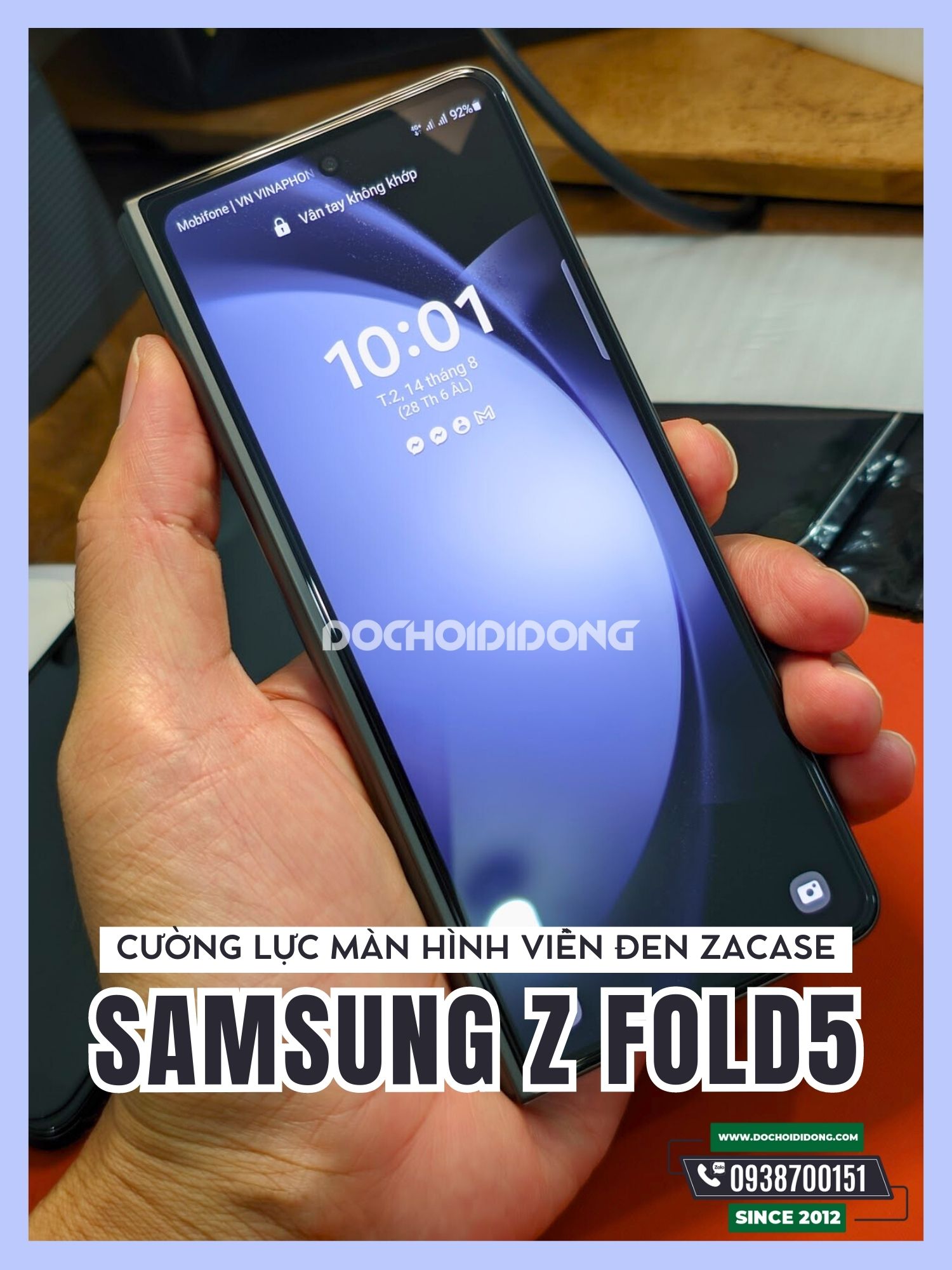 Miếng dán cường lực Samsung Galaxy Z Fold 5 Zacase - loại full, loại không kén ốp
