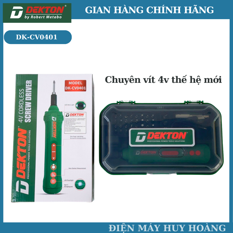 Máy vặn vít pin 4v dekton dk-cv0401 tặng kèm 35 chi tiết