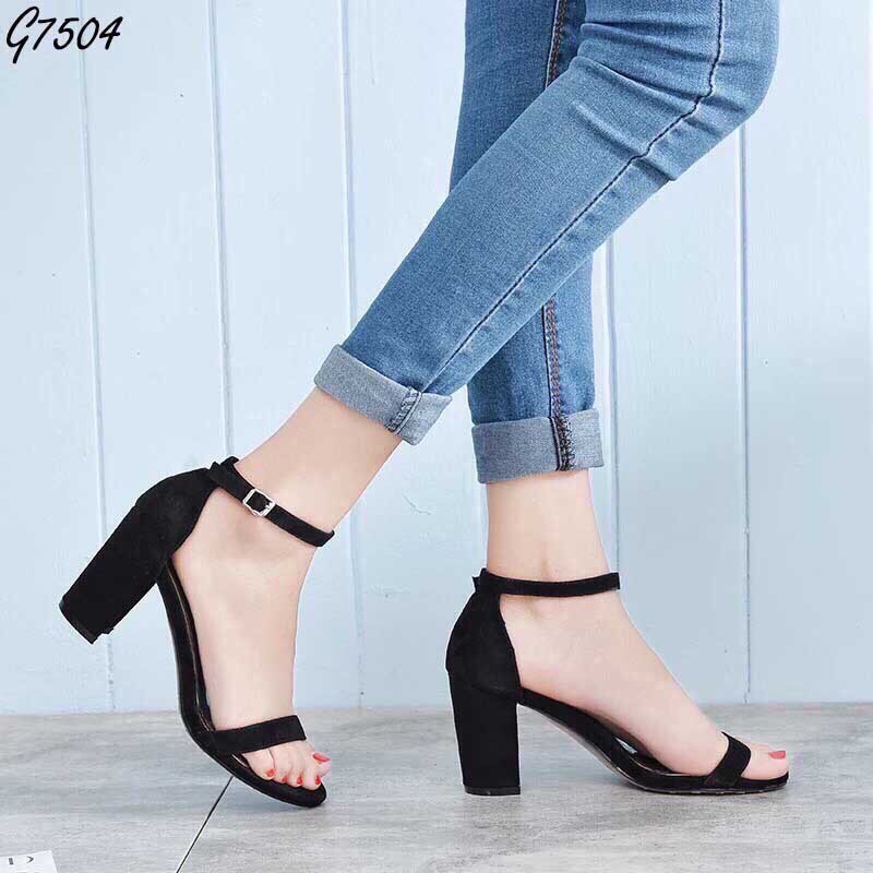 giày cao gót nữ 2 quay 7 phân - 1504