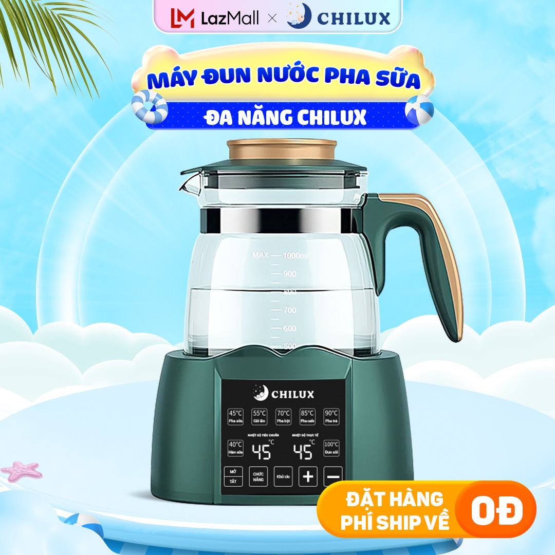  Máy đun nước pha sữa CHILUX đa năng hâm sữa đúng nhiệt độ giữ ấm suốt 24H đun nước khử clo 