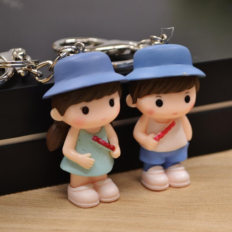 [HCM]Móc khóa cặp cute hình cô bé cậu bé kèm video