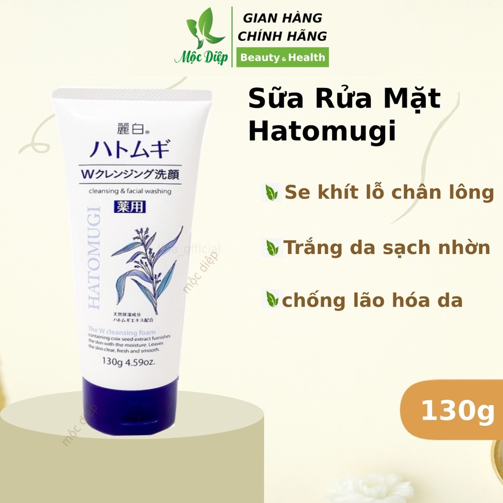 Sữa rửa mặt trắng da hatomugi naturie hạt ý dĩ 130g nhật bản - mộc diệp