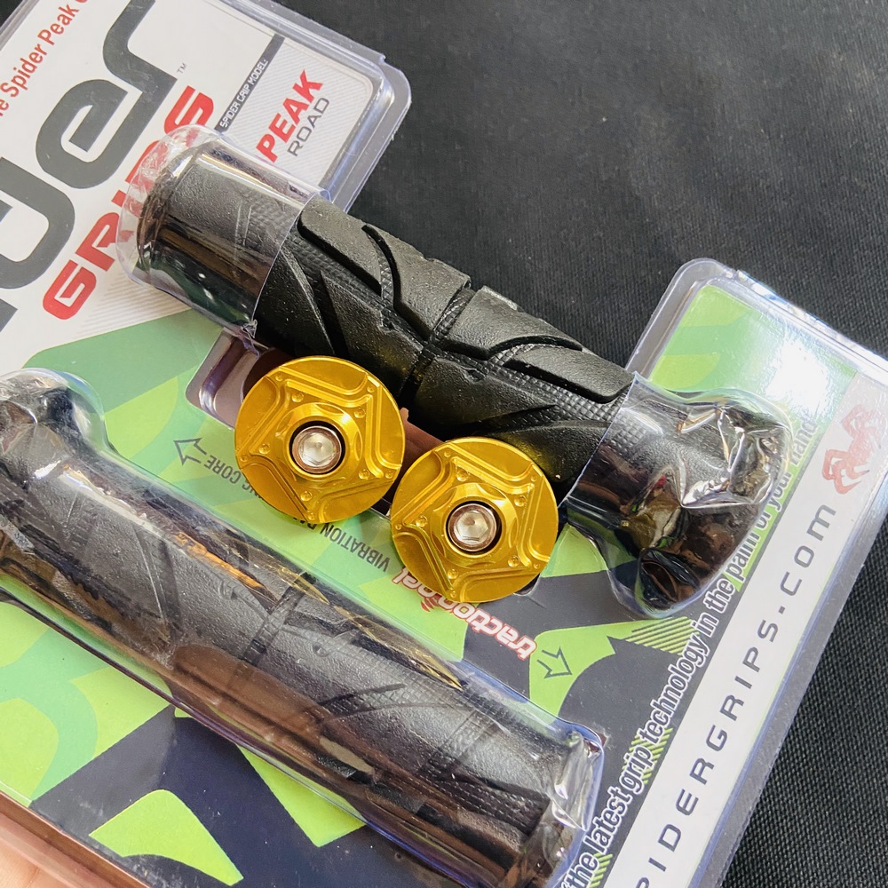 Combo bao tay spiders + gù nhôm cnc màu titan gr5 - vàng