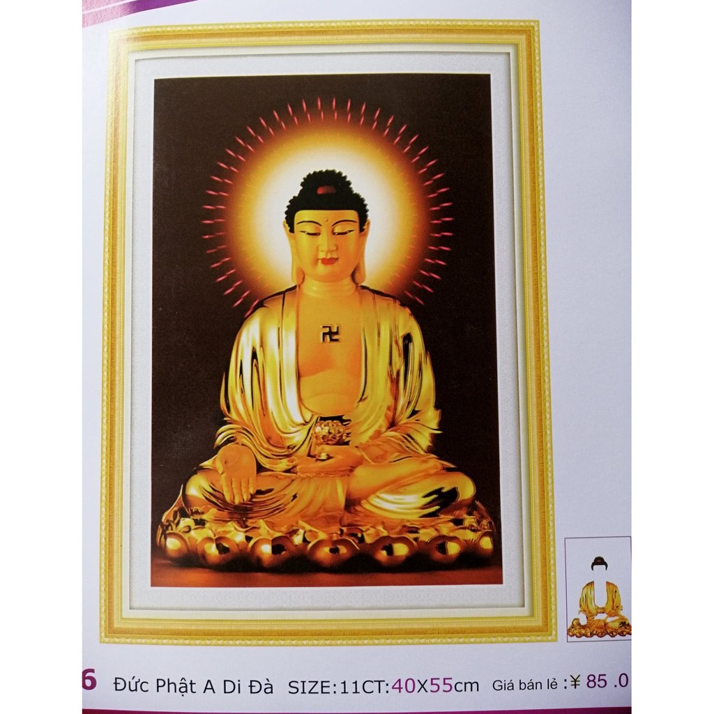 Tranh thêu chữ thập Phật A di đà LV3416 kích thước 40*55 | Lazada.vn