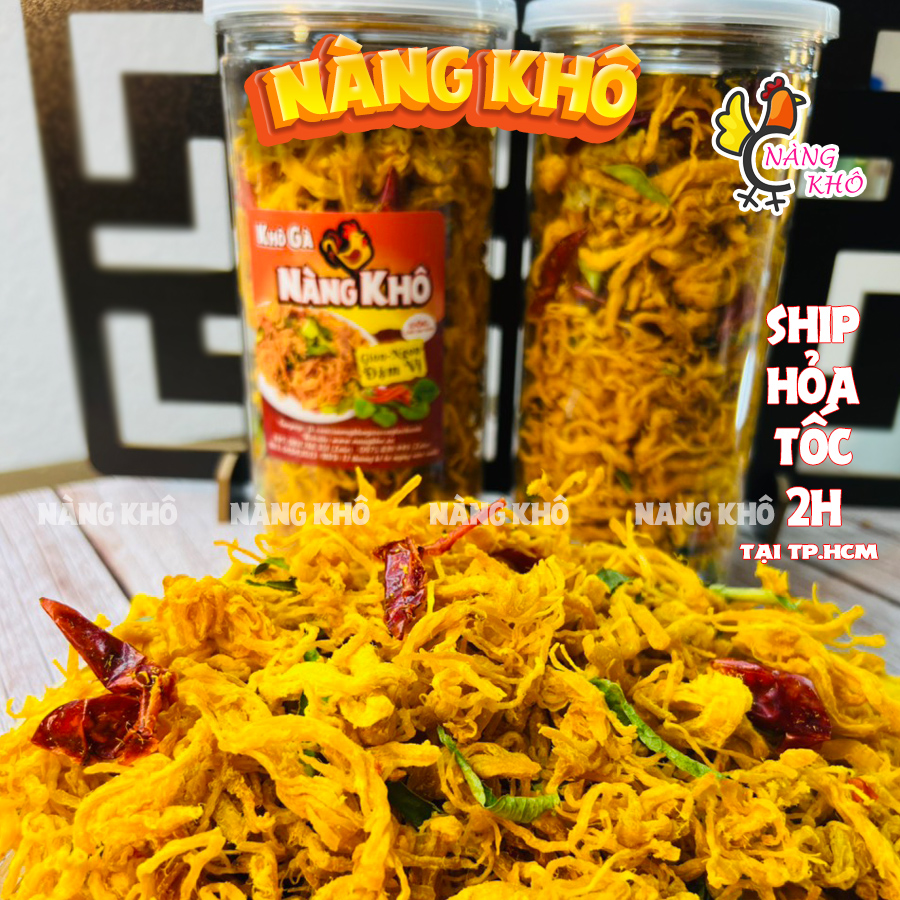 Khô gà lá chanh xé cay Nàng Khô 300g đồ ăn vặt vừa ngon vừa rẻ ( Giòn ngon - đậm vị )