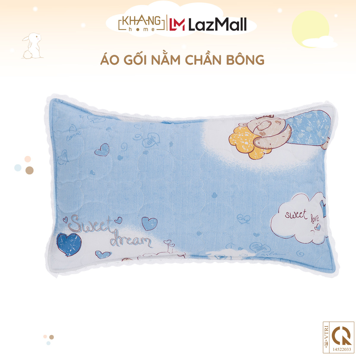 Áo gối nằm chần bông trẻ em cao cấp khang home