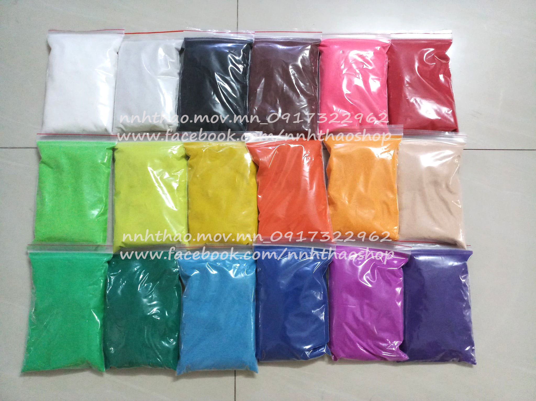 Cát màu trang trí tiểu cảnh gói 500gr