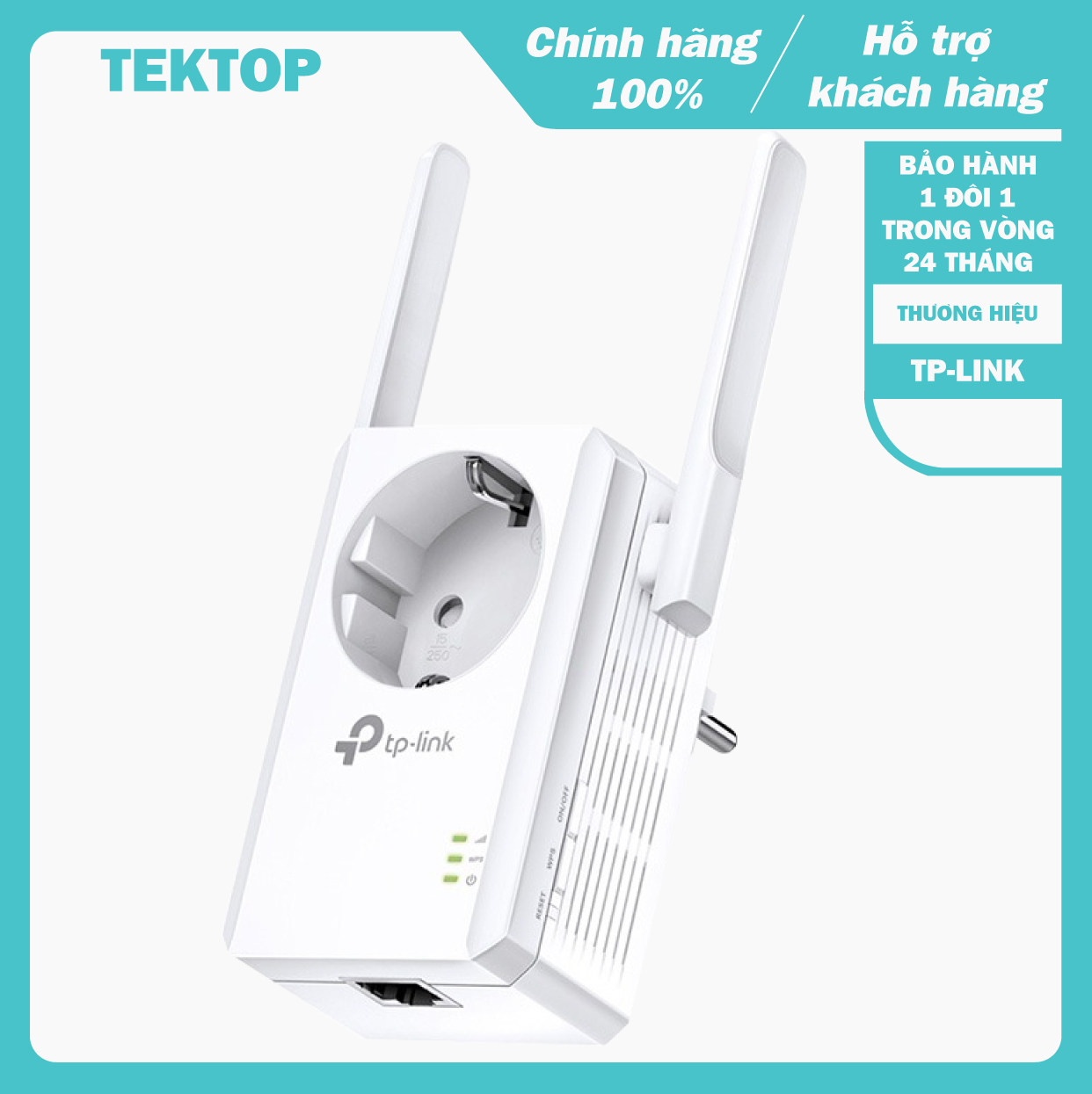 (BẢO HÀNH CHÍNH HÃNG 1 ĐỔI 1 TRONG VÒNG 2 NĂM) Bộ kích sóng wifi TP-Link TL-WA860RE tích hợp ổ cắm điện, đảm bảo khả năng phủ sóng