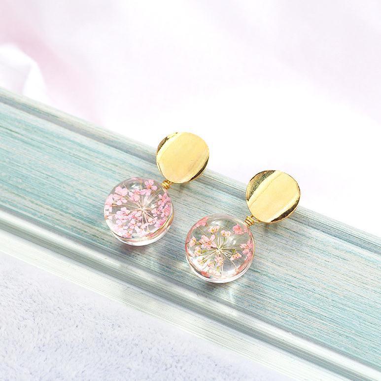 Bông tai nữ hàn quốc dễ thương hoa tai trong suốt xinh xắn