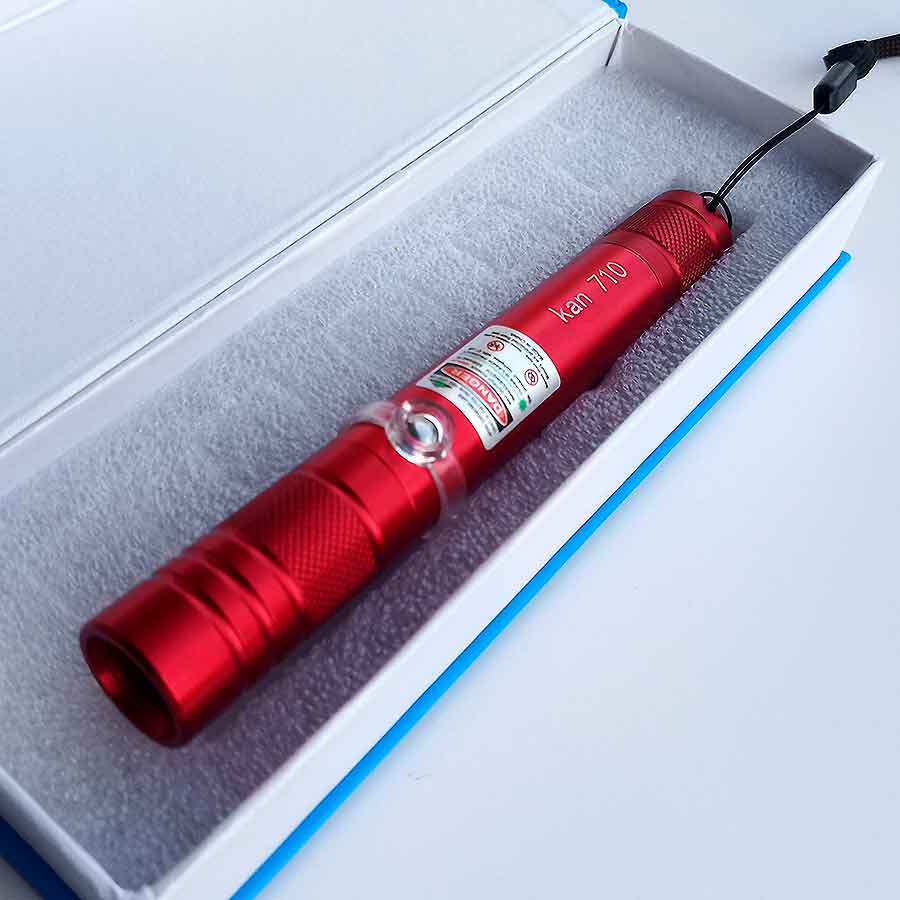 Đèn Laze Laser Công Trình 710 14cm Tia Xanh Lá Sạc USB Vỏ Đỏ