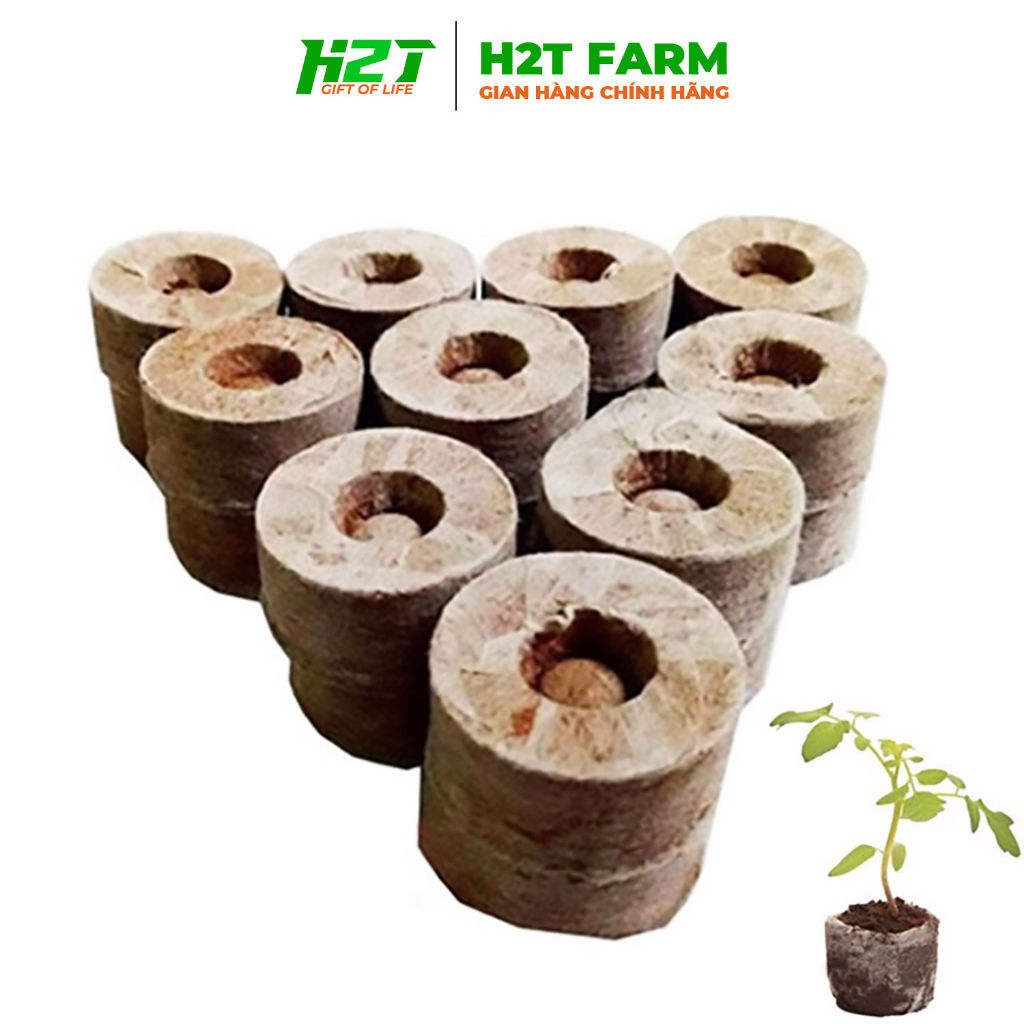 Combo 10 viên nén xơ dừa, ươm hạt giống, trồng cây, ươm hạt, ươm cây giống, trồng thủy canh - h2t farm