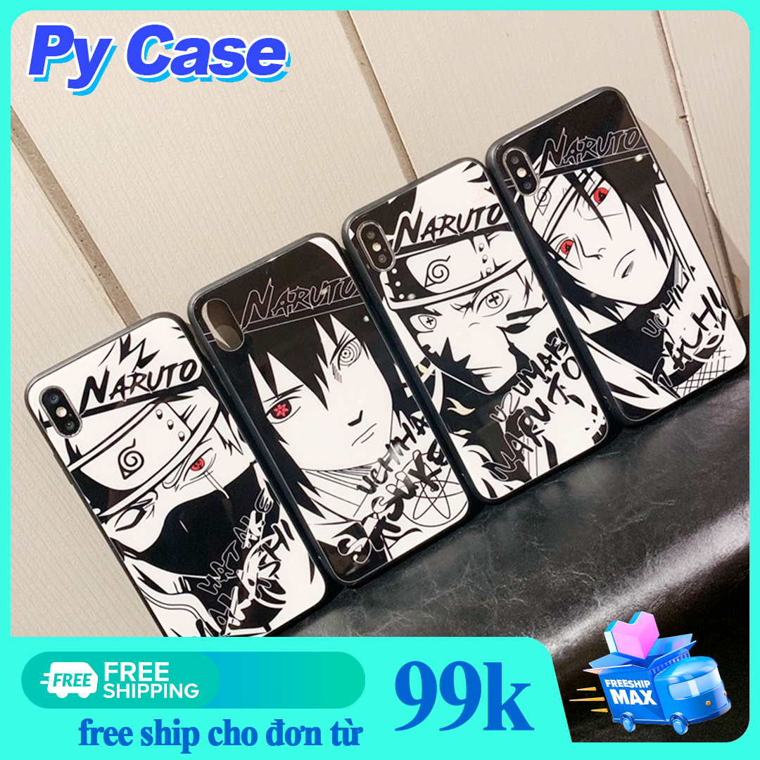 ốp lưng iphone kính cường lực naruto - sasuke - itachi cho iphone 6 6pl 7 8 7pl 8pl x xs xr xsmax 11 11pro 11promax