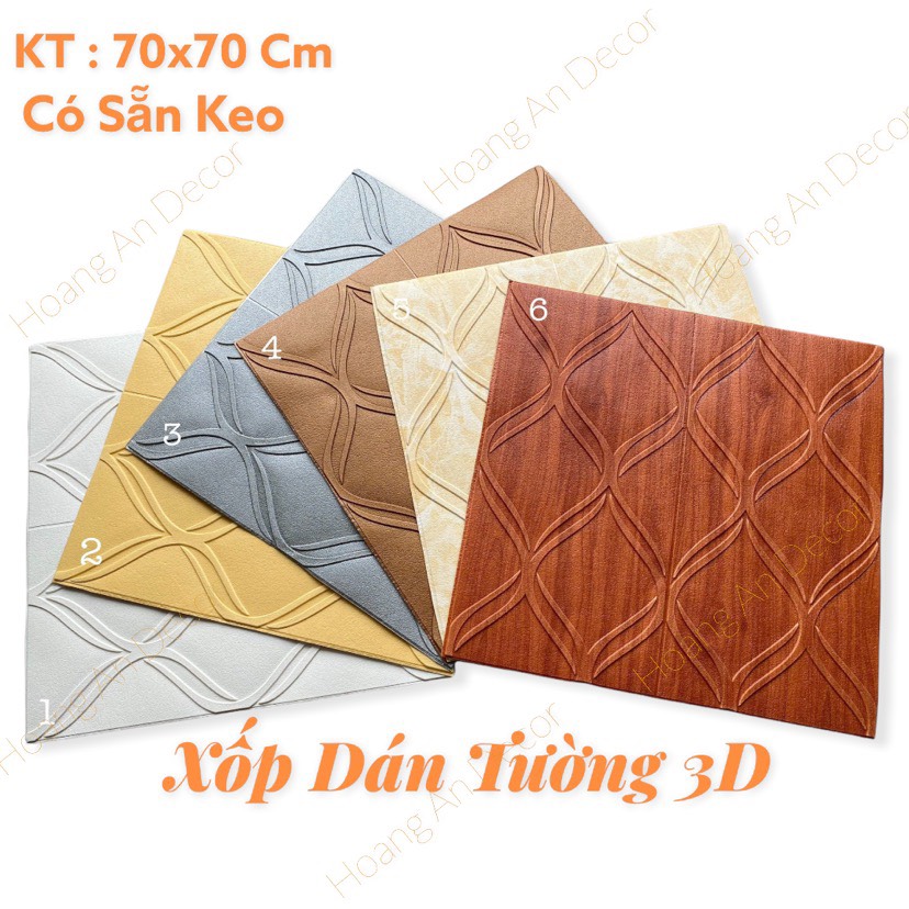 Xốp Dán Tường Vân Sóng Cổ Điển , Kích Thước 70x70 Cm , Hàng Loại 1 Có Sẵn Keo Siêu dính