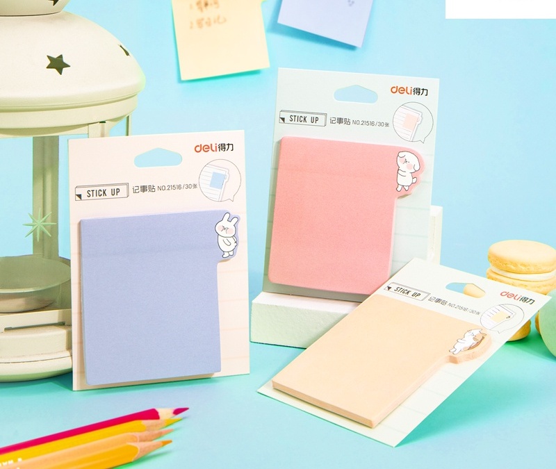 Giấy note deli 30 tờ 110x80mm màu pastel dễ thương