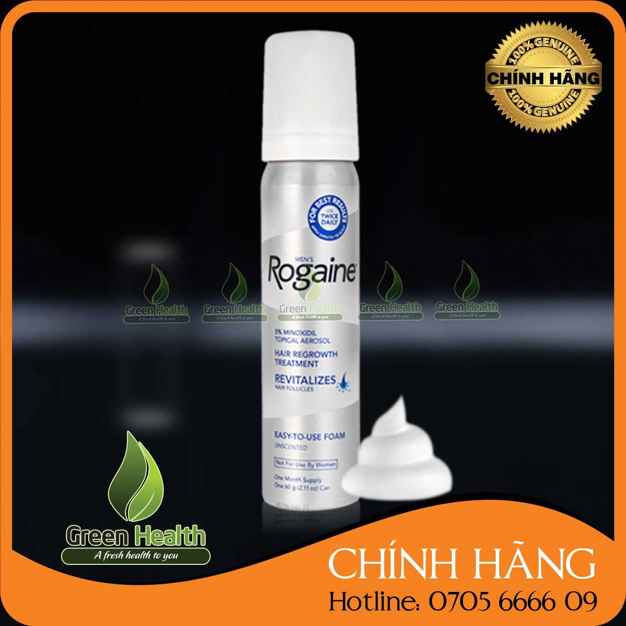 Mọc râu Minoxidil 5% Rogaine dạng bọt
