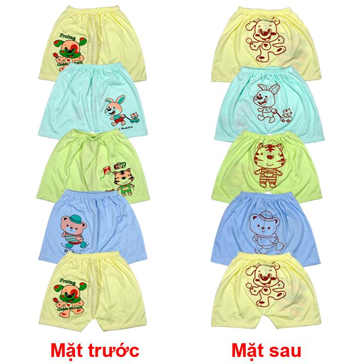 SÉT 10 Quần đùi (quần chục) in mông 100% COTTON cho bé trai bé gái từ 4-12kg QĐCIMMC MCshop