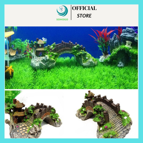 [HÀNG CÓ SẴN]-Cây cầu cảnh trang trí bể cá, hồ nông bộ, sân vườn, thác nước