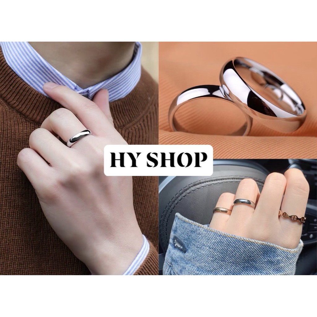 Nhẫn Titan Trơn Cá Tính Cho Cả Nam Và Nữ - Nhẫn Nam Nữ Cặp Đôi Siêu Bền Không Gỉ Unisex Bts