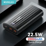 KUULAA 20000mAh Power Bank 22.5W Fast Charging Powerbank Large Capacity Portable Charger for iPhone Li-Polymer USB C Out Put for HUAWEI Samsung OPPO Vivo