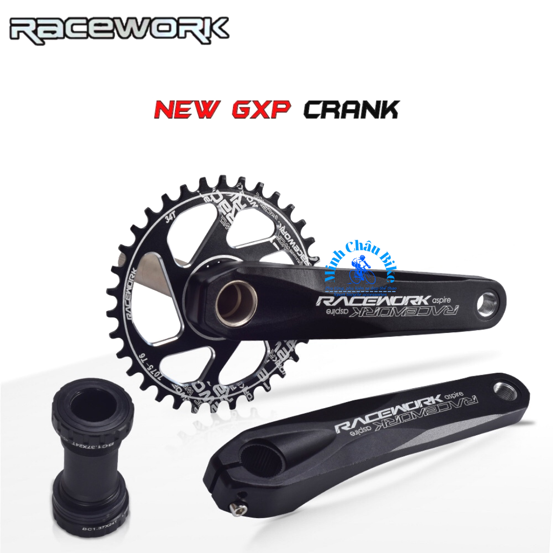Bộ đùi đĩa xe đạp RACE WORK Asprie 170L. Chuẩn GXP - Taiwan