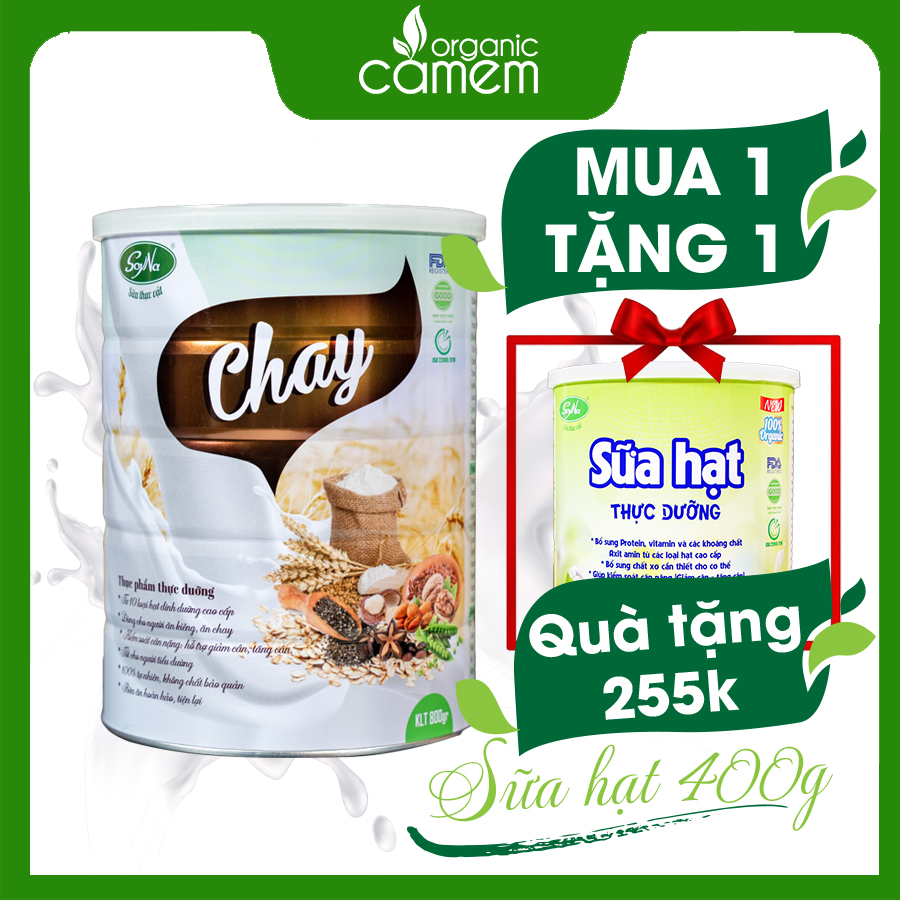 MUA 1 TẶNG 1 -SỮA CHAY SOYNA - sữa chay cung cấp dinh dưỡng cho người ăn chay, cho trẻ nhỏ dị ứng sữa bò, cho người già phòng chống loãng xương