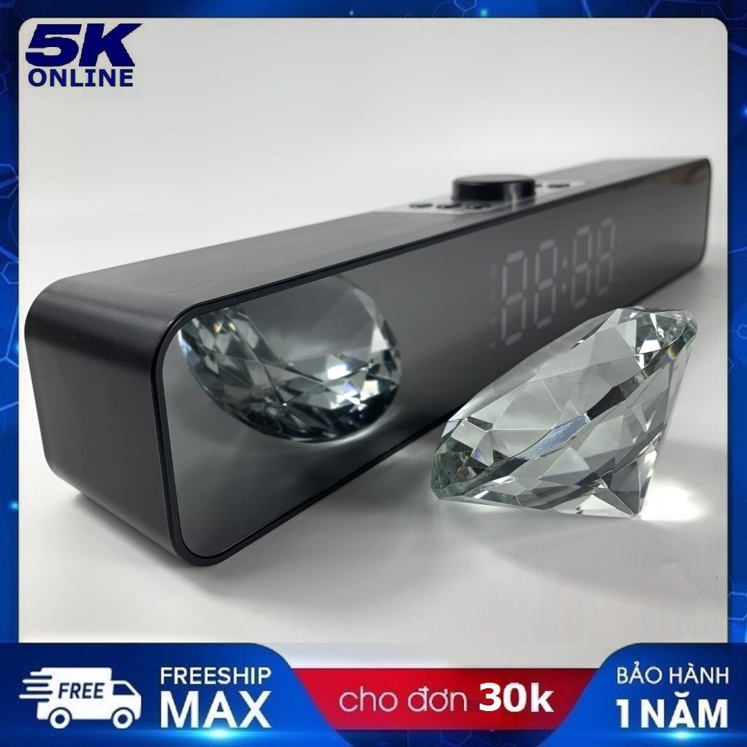 Loa bluetooth không dây kiêm đồng hồ báo thức G12 màn hình đèn led hỗ trợ usb và thẻ nhớ