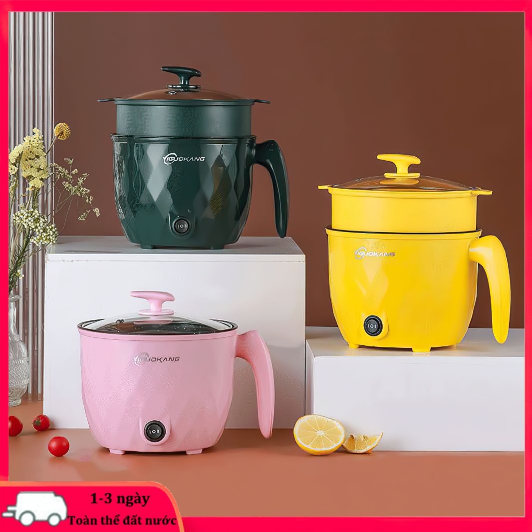 Nồi Cơm Điện Hai Lớp Đa Năng Cao Cấp Thiết bị nhà bếp mini cho gia đình Nồi cơm điện nhỏ cho 2-3 người Nồi cơm điện đơn，Nồi cơm điện mini đa năng nấu cháo, hầm xương, hấp, luộc