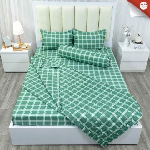 Chăn hè cotton poly trần bông 3 lớp kích thước 1m6x2m, mền mùa hè mát lạnh 2 mặt