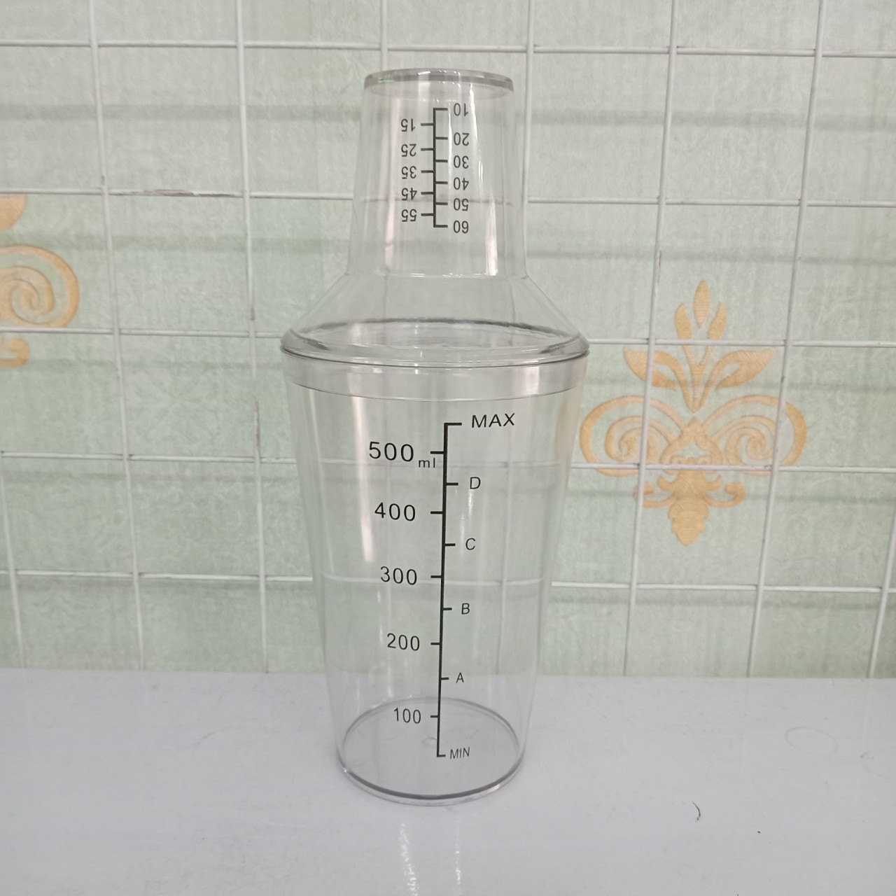 BÌNH LẮC SHAKER DUNG TÍCH 530ML, NẮP ĐỊNH LƯỢNG CÓ VẠCH CHIA