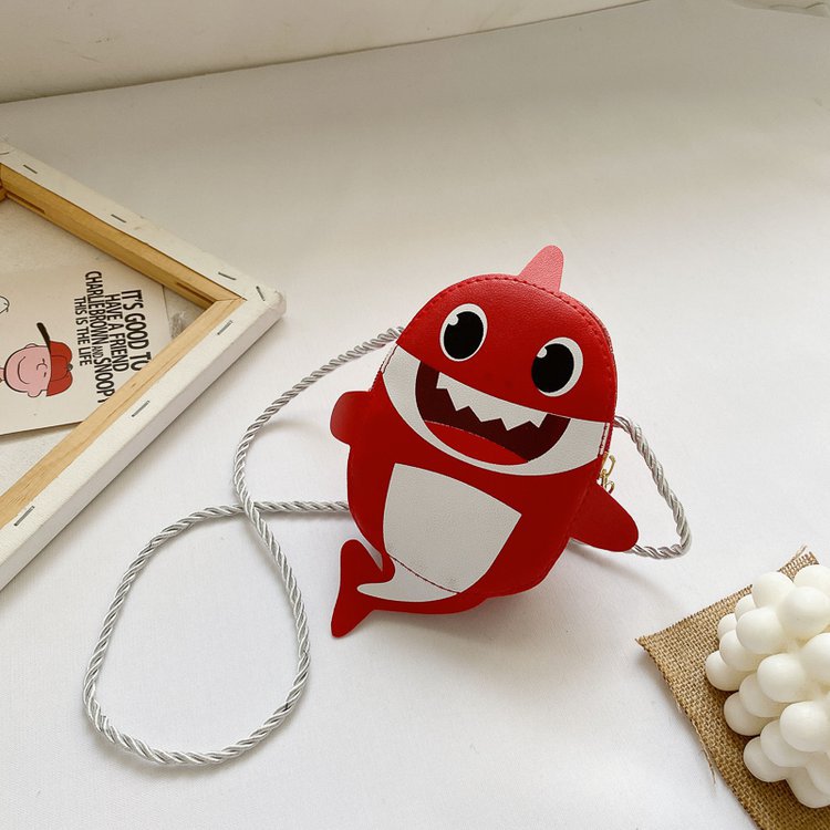 Túi đeo chéo cho bé gái mini  dễ thương, ngộ nghĩnh, thời trang hình BABY SHARK da PU phong cách Hàn Quốc TX10