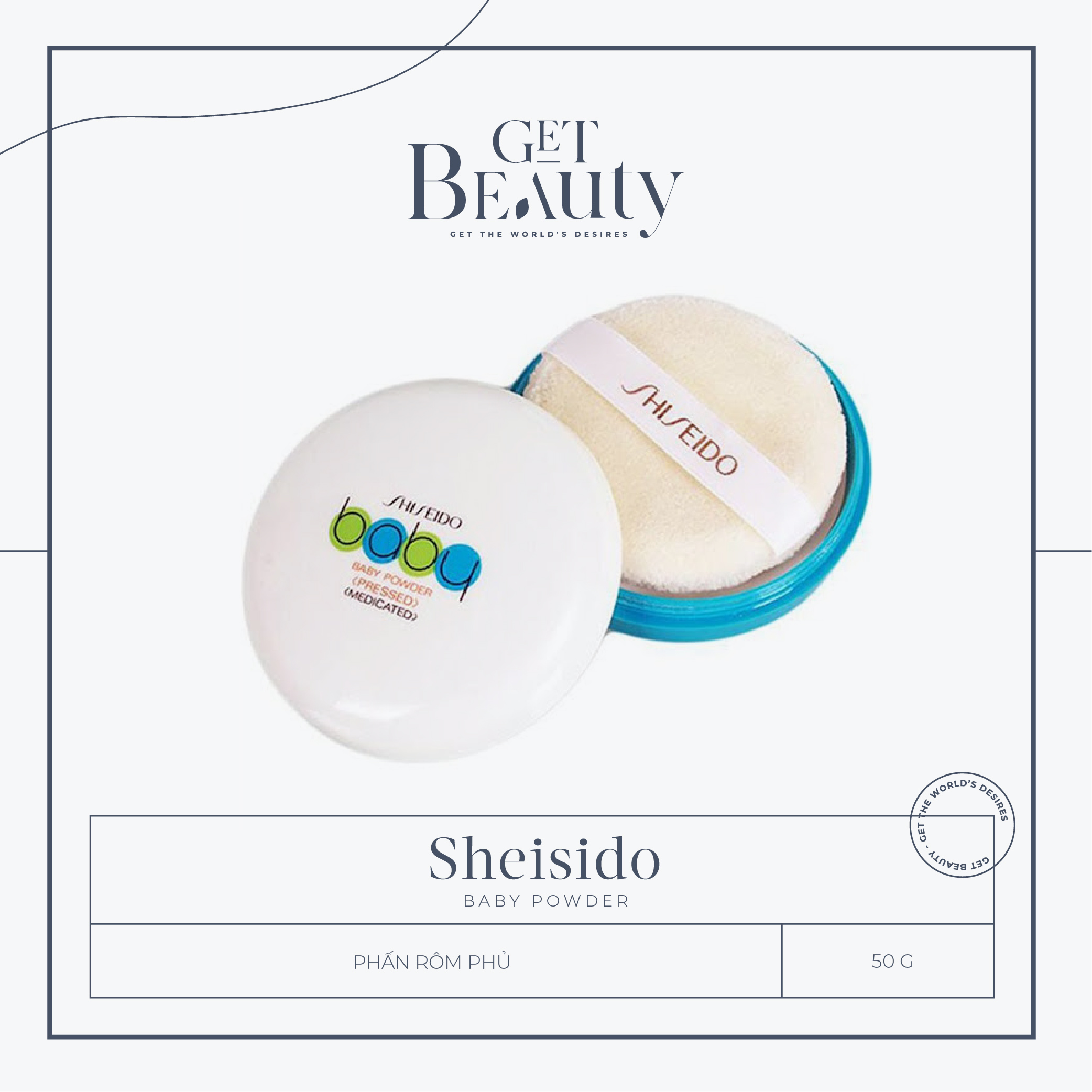 PHẤN RÔM PHỦ DẠNG NÉN SHISEIDO BABY POWDER 50G