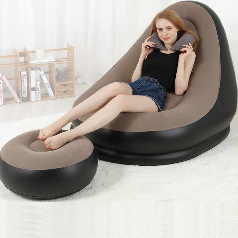 Ghế hơi - sofa tựa lưng bọc nhung, ghế sofa lười đọc sách . bảo hành 12 tháng