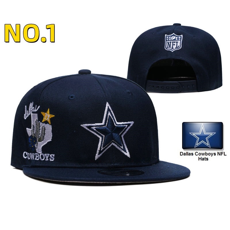 Ready Stock NFL Dallas Cowboys Baseball Cap Adjustable Pentagram Embroidered Flat Brim Cap Unisex Snapback Cap