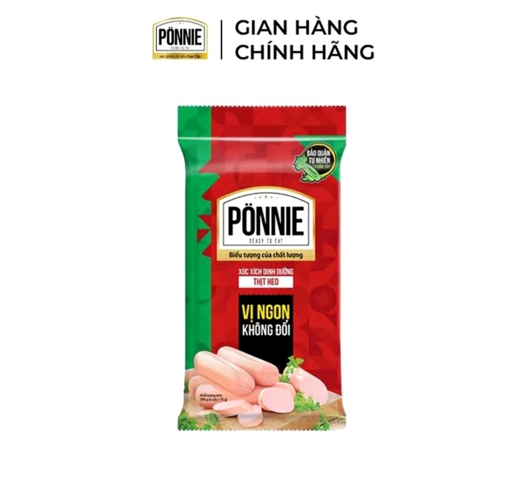 Xúc Xích Dinh Dưỡng Thit Heo Ponnie 280g/ Gói (4 Cây x 70g)