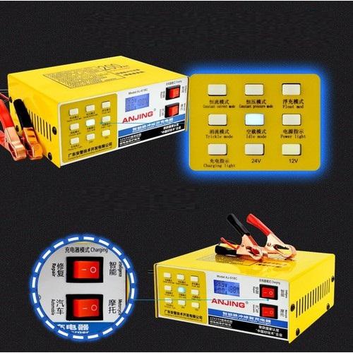 Máy Sạc Ắc Quy Và Phục Hồi Bình Ắc Quy 12V 24V 200AH AJ-618C - Sạc Acquy Khử sunfat - Sạc nhanh gấp 2 lần