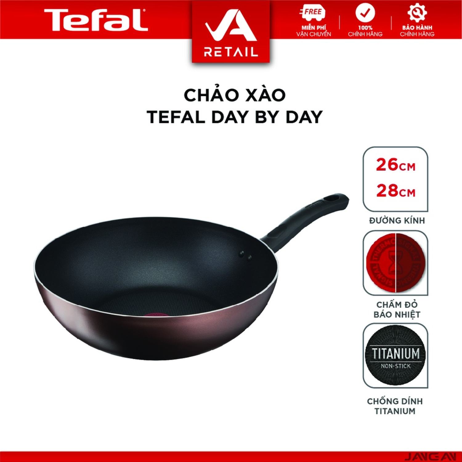 Chảo xào tefal day by day 26cm, 28cm - hàng chính hãng