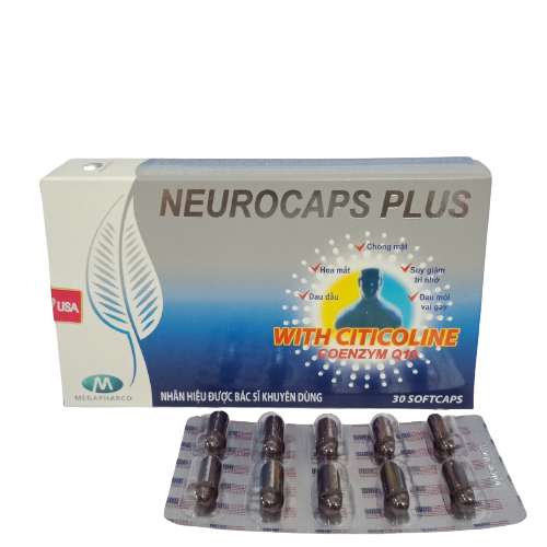 Viên uống Neurocaps Plus - dành cho người mất ngủ thường xuyên, đau đầu, ù tai, hoa mắt, chóng mặt, suy giảm trí nhớ, tê bì chân tay, đau mỏi vai gáy Hộp 30 viên