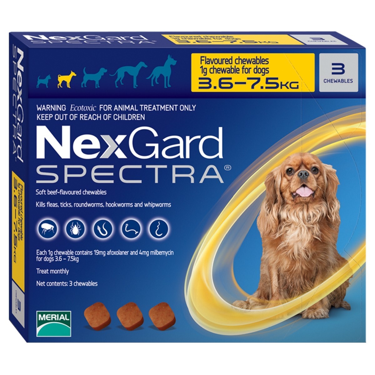 Nexgard Spectra - Ve Ghẻ Demodex Giun Chó 3,5-7,5Kg