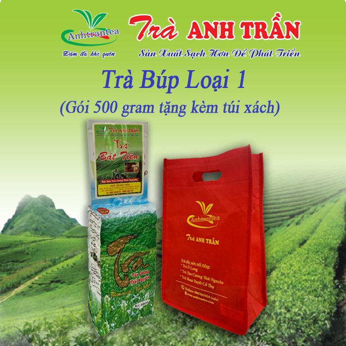 Trà búp Thái Nguyên, Trà Bát Tiên Anh Trần túi 500 grams (mang hương vị đầy đủ Trà Tân Cương Thái Nguyên nhất), đậm đà khó quên