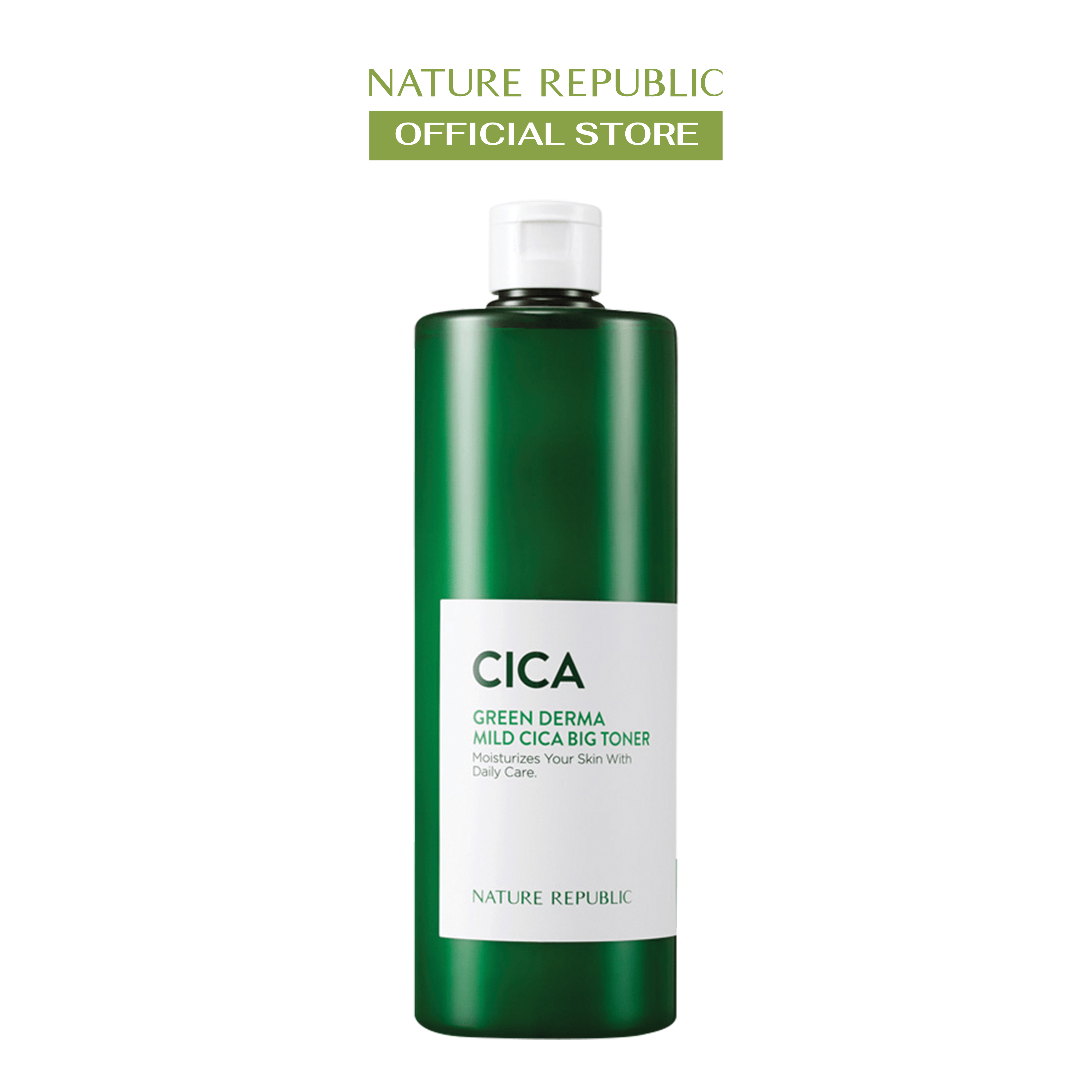(date 10/24)Nature Republic Nước hoa hồng Green Derma Mild Cica Big Toner 500ml