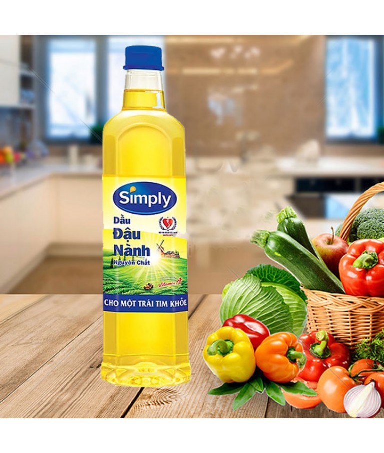 Dầu ăn simply đậu nành 1l