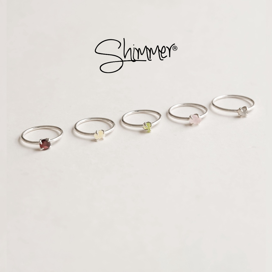 Nhẫn nữ bạc 925 cao cấp mini stone shimmer silver các loại đá thiên nhiên mang lại may mắn, nạp năng lượng phong thủy - trang sức bạc 925 shimmer silver