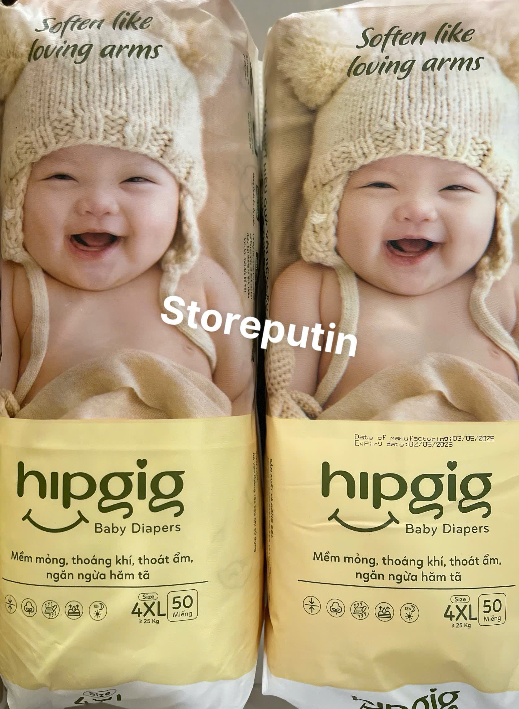 [Super Cheap - Express] Hip Diapers 50 Pieces, Sizes from M-7Xl, Thin, Absorbent, Soft and Smooth - 4