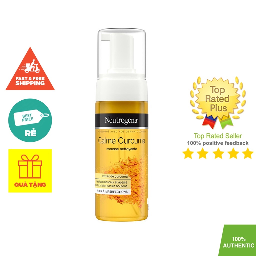Sữa Rửa Mặt Tạo Bọt Từ Tinh Nghệ 150ml Neutrogena Calme Curcuma Mousse Nettoyante của Pháp