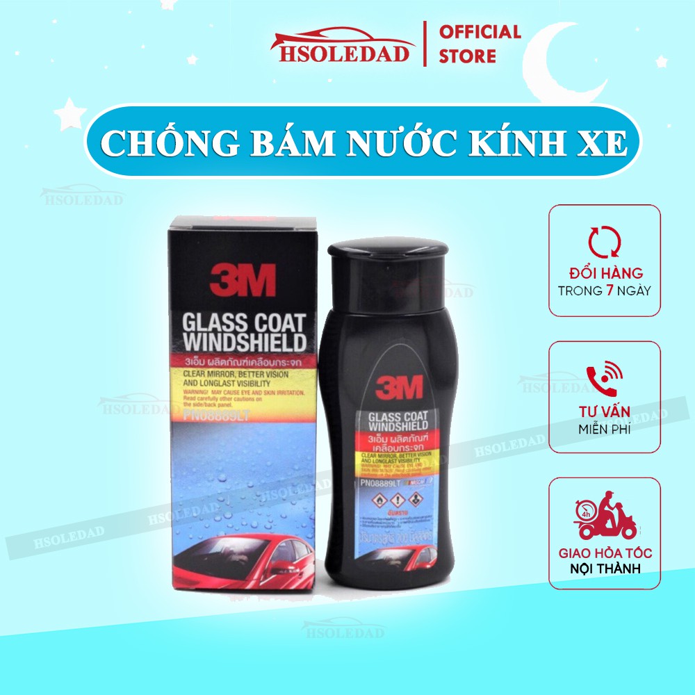 chai chống bám nước trên kính xe 3M Glass Coat Windshield 08889 LT 200ml